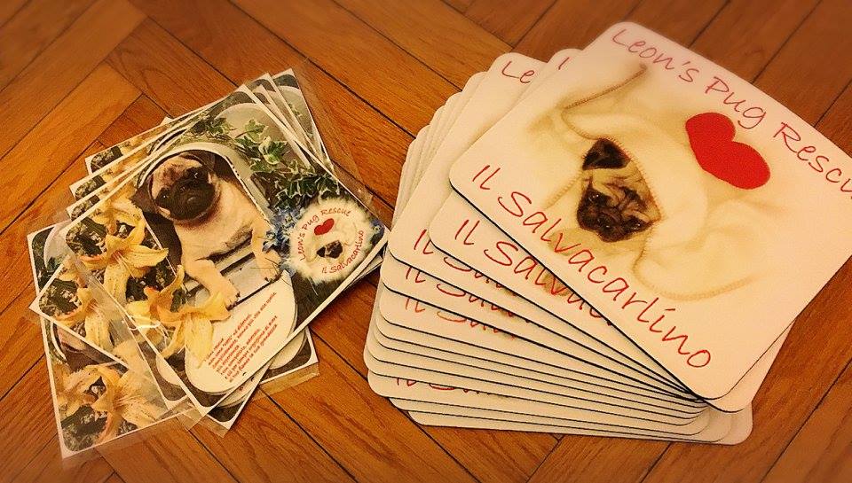 PUG -PAD Ideati , realizzati e donati al Rescue dalle speciali famiglie salvacarline di Cristina e Silvia e Roberto NUMERO PEZZI DISPONIBILI :n 10 LEON'S + n 5 RESCUE LOVE contributo minimo richiesto € 15 inclusa la spedizione
