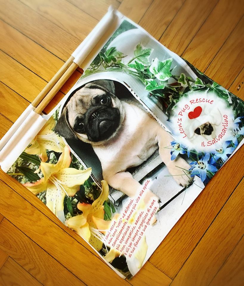 PUG SHOPPER RESCUE LOVE Ideata, realizzata e donata al Rescue dallo speciale papà salvacarlino Roberto NUMERO PEZZI DISPONIBILI :1 contributo minimo richiesto € 15 inclusa la spedizione