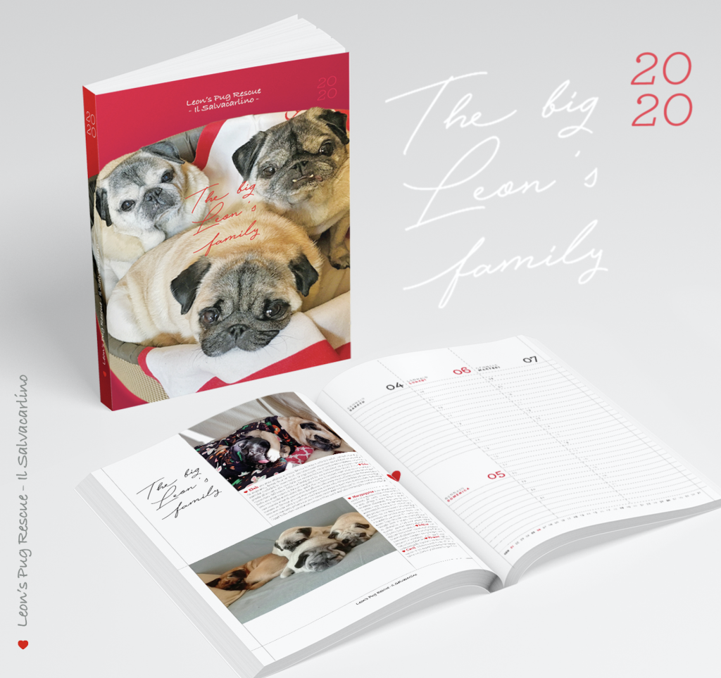 UN ANNO CON NOI! LEON'S PUG RESCUE SALVACARLINO AGENDA 2020